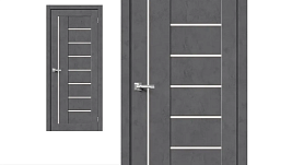 Межкомнатная дверь Браво Эко Шпон Браво-29 Slate Art, стекло Magic Fog