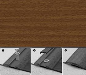 Порог одноуровневый Идеал 291 Орех 36х4х900 (с дюбель-гвоздями)