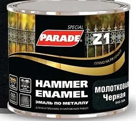 Эмаль по металлу PARADE Z1 молотковая  543-504 Черный, Л-С 0,45 л