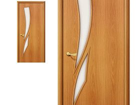 Межкомнатная дверь Браво Финиш Флекс Direct 8С Л-12 МиланОрех, стекло Сатинато