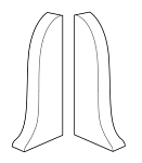 Торцевая заглушка (пара) к плинтусу Deconika Д-П70-Тп, 291 Орех 70мм