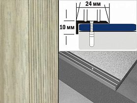 Профиль декорированный угловой с отверстиями Д1 24х10 Клен северный
