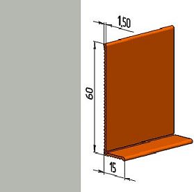 Гибкий напольный плинтус ПВХ JL60-1PC, агатовый серый (RAL 7038), 1 м.п.