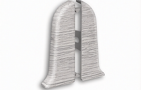 Торцевая заглушка (пара) для плинтуса Идеал Классик-55, К-П55-Тп ) 432 Дуб платиновый, 55мм