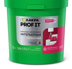 Краска латексная интерьерная ЛАКРА PROF IT, база А, 3 кг