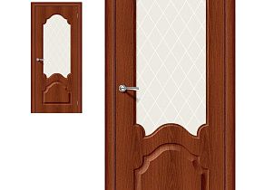 Межкомнатная дверь Браво Винил Скинни-33 Italiano Vero, стекло White Сrystal