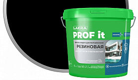 Краска резиновая для всех типов поверхностей ЛАКРА PROF IT, черный RAL 9005, 3 кг