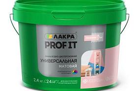 Эмаль универсальная ЛАКРА PROF IT ВД матовая, база А, 2.4 кг