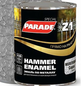 Эмаль по металлу PARADE Z1 молотковая  543-321 Серый, Л-С 2,5 л